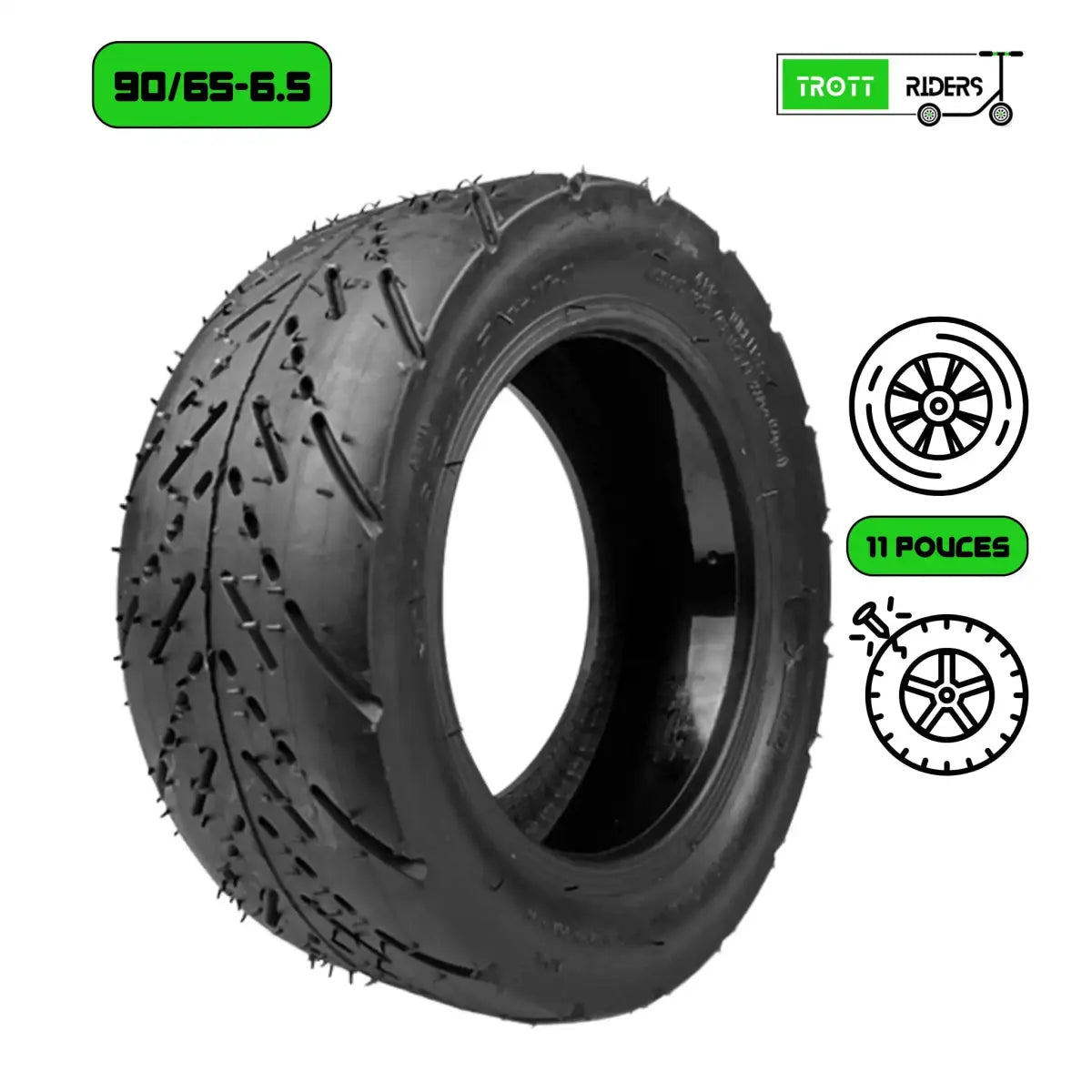 Pneu 90/65-6.5 tubeless avec gel anti-crevaison pour une conduite experte