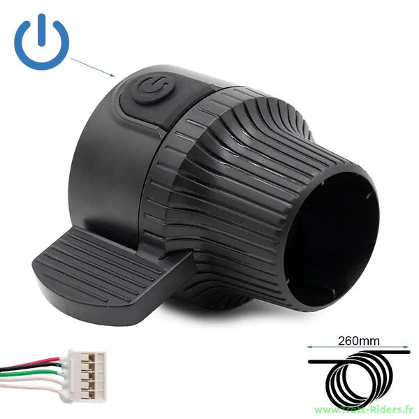 Poignée d’accélérateur électrique noire avec bouton de démarrage pour kukirin G2/3/4