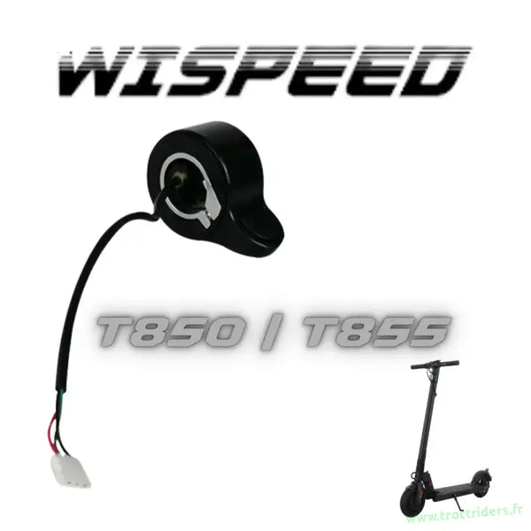 Image d’un accélérateur trottinette électrique Wispeed T855 avec câblage