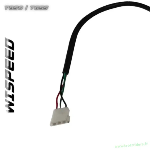 Câble noir avec connecteur blanc pour accélérateur trottinette électrique Wispeed T855