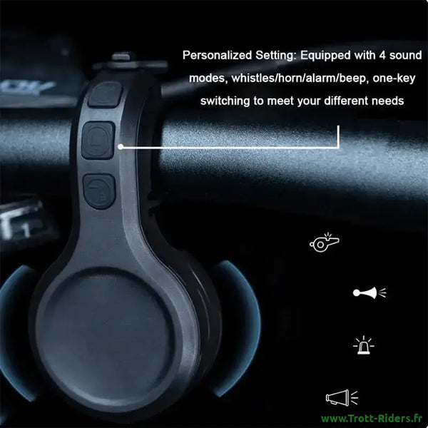 Avertisseur antivol pour Trottinette avec sonnette et alarme, pièce détachée trottinette électrique