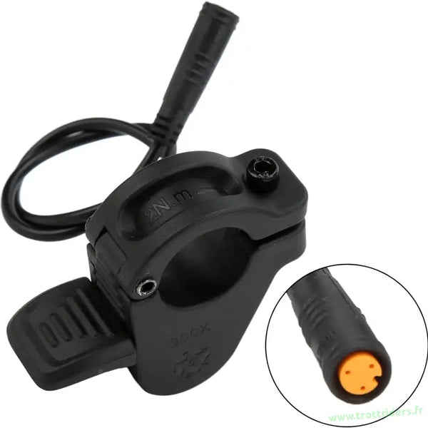 Gâchette accélérateur 300X pour vélo électrique, bouton noir avec connecteur