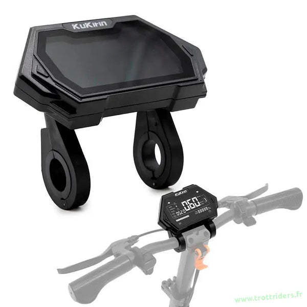 Display numérique noir avec supports de guidon pour pièces détachées trottinette électrique