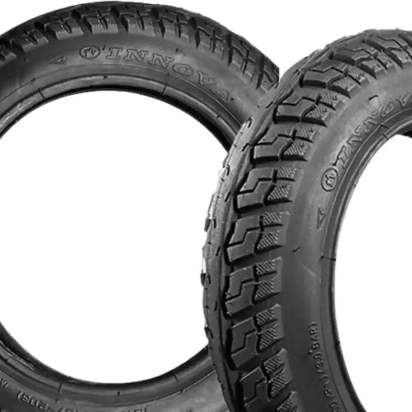 Deux pneus Draisienne Innova noirs avec résistance aux crevaisons et qualité supérieure