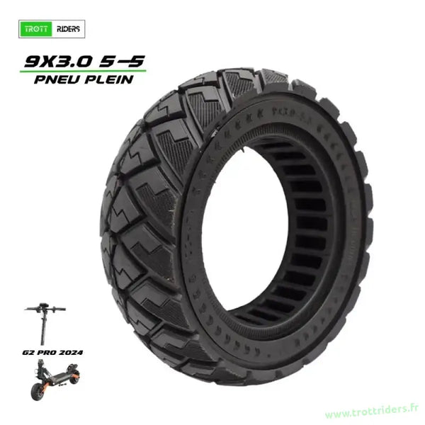 Pneu plein 9x3.0-5.5 pour Kukirin G2 Pro, pièces détachées trottinette électrique