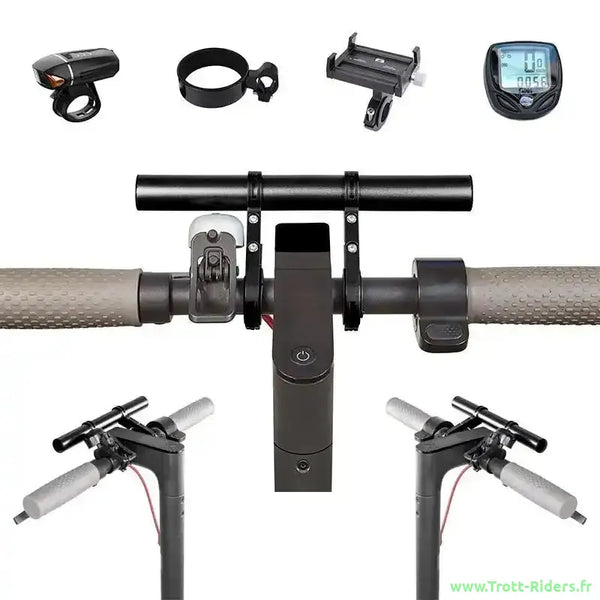 Handlebar d’accessoires de trottinette électrique avec rallonge guidon aluminium anodisé en différentes couleurs
