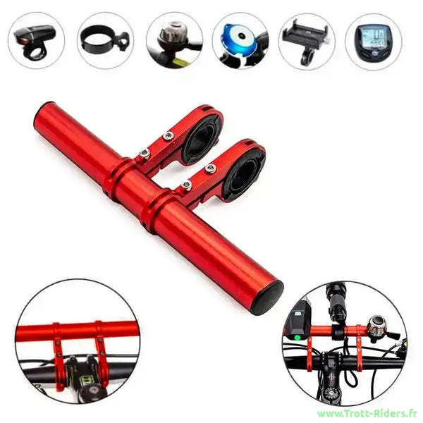 Rallonge guidon aluminium anodisé pour trottinette électrique avec accès couleurs disponibles