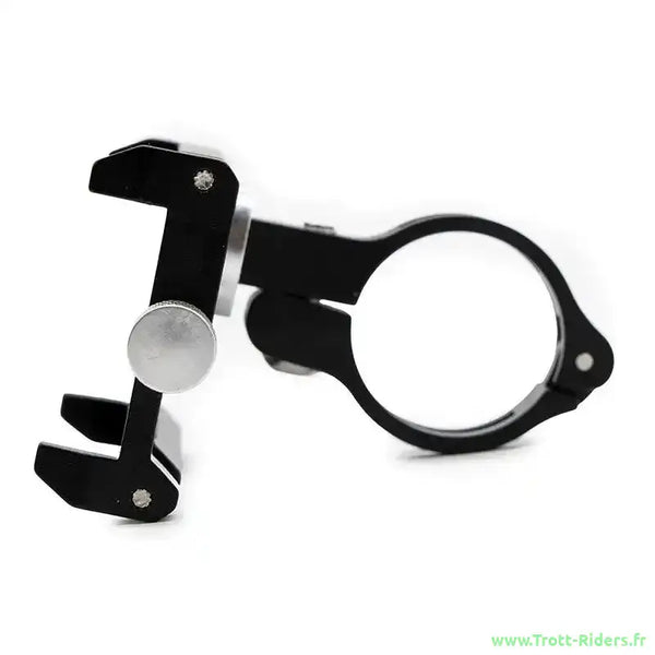 Support mobile G85 pièces détachées vélo avec clamp en métal noir et bouton argent ajustable