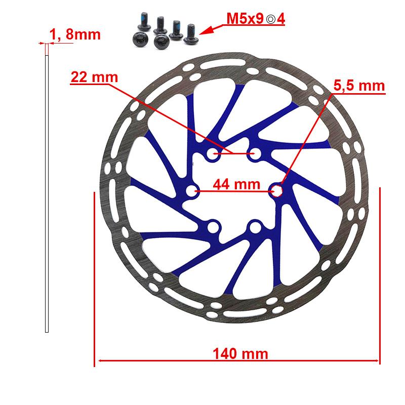 Disque de frein EWD002 140mm bleu — vue de détail