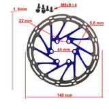 Disque de frein EWD002 140mm bleu — vue de détail