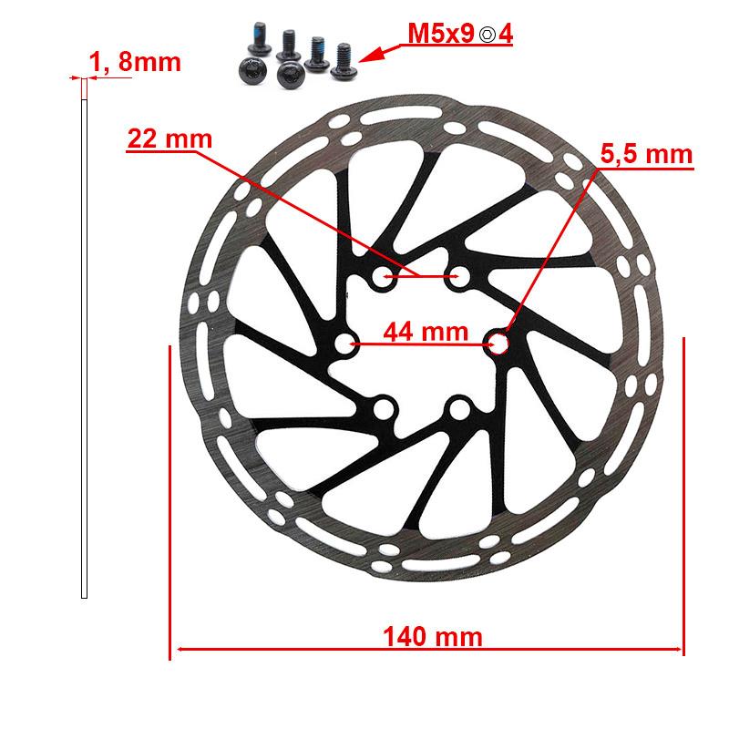 Disque de frein EWD002 140mm noir — vue de détail