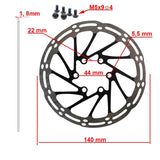 Disque de frein EWD002 140mm noir — vue de détail