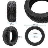 Schéma dimensions pneu tubeless 90/55-7 eWheel — diamètre 267 mm, largeur 97 mm, hauteur 82 mm