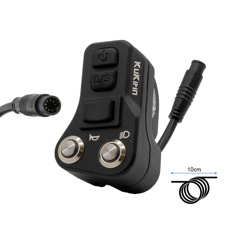 Commodo Kukirin G3 Pro G4 Max vue face avec câble et connecteur multipins 8 broches