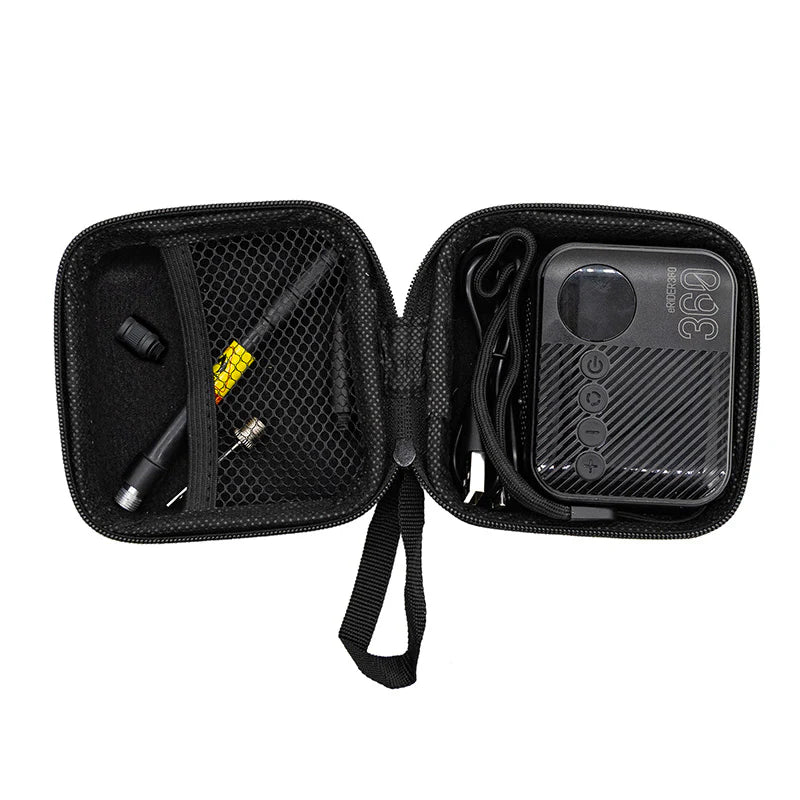 eRIDER360 – Gonfleur Électrique Portable pour Pneus de Trottinette et Vélo | Kit Complet avec Housse