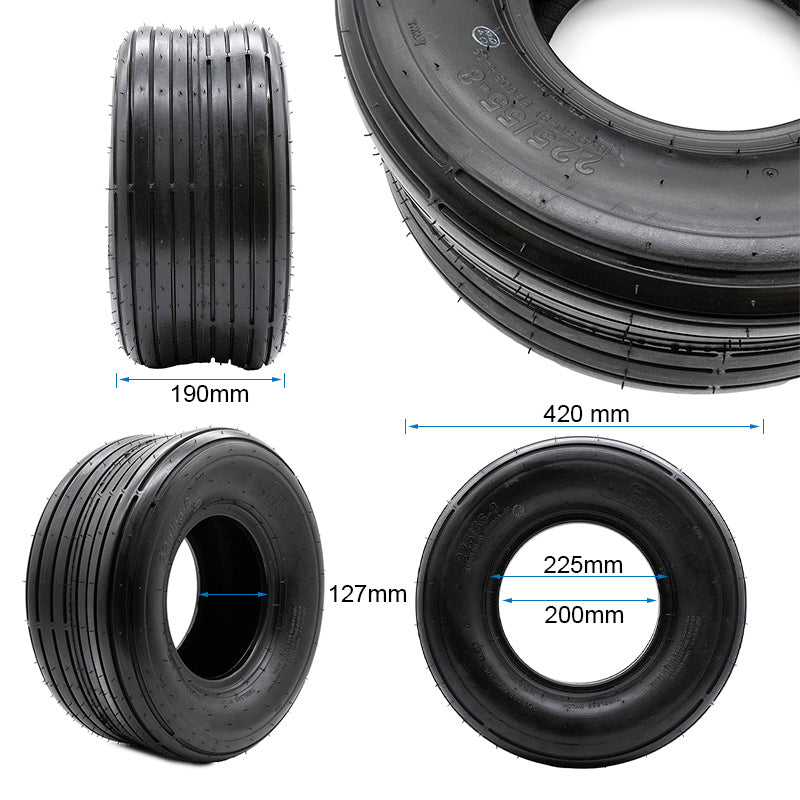 Pneus Tubeless (sans chambre à air) 18x9.5-8 / 225/55-8 lisse