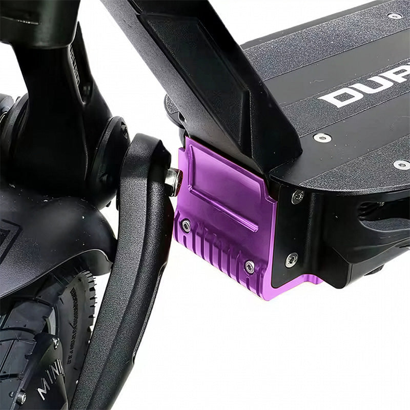 Déflecteur anticollision violet Dualtron — vue profil gauche