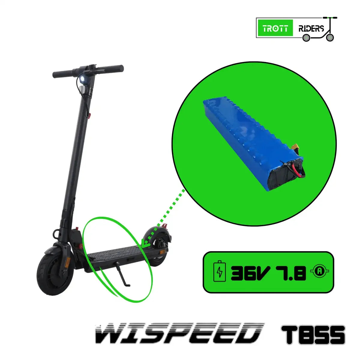 Batterie 36V 7,8Ah Wispeed T855 - Trott-Riders