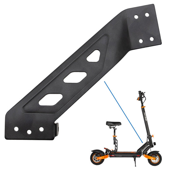 Bras de liaison droit en métal noir pour châssis KuKirin G2 Max 2025. Support de potence avec 3 ajours triangulaires et fixation 5 points.