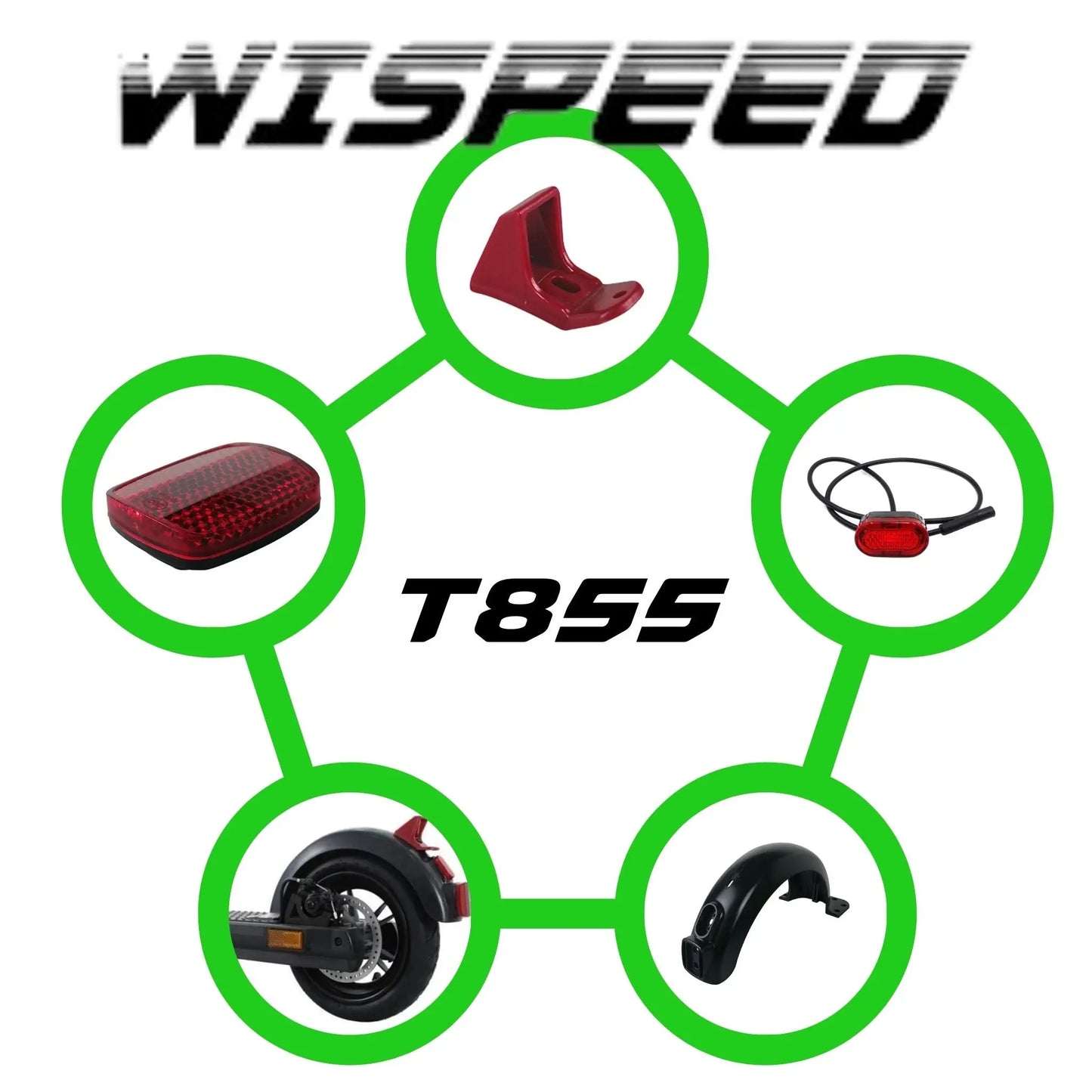 Garde boue arrière Wispeed T855 avec LED Trott-Riders