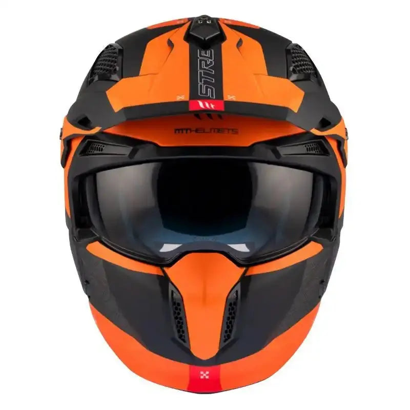 Casque Streetfighter SV – MT Helmets GRIS/ORANGE MAT - Trott-Riders