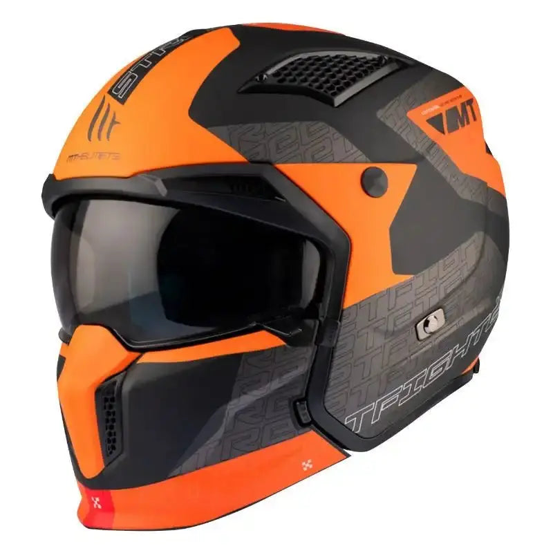 Casque Streetfighter SV – MT Helmets GRIS/ORANGE MAT - Trott-Riders