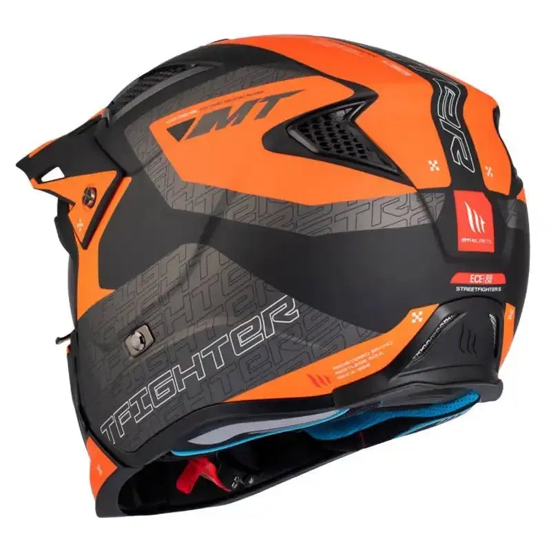 Casque Streetfighter SV – MT Helmets GRIS/ORANGE MAT - Trott-Riders