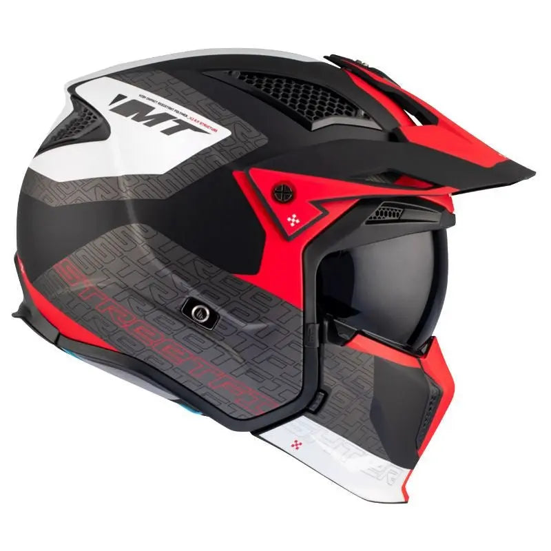 Casque Streetfighter SV – MT Helmets GRIS/ROUGE MAT