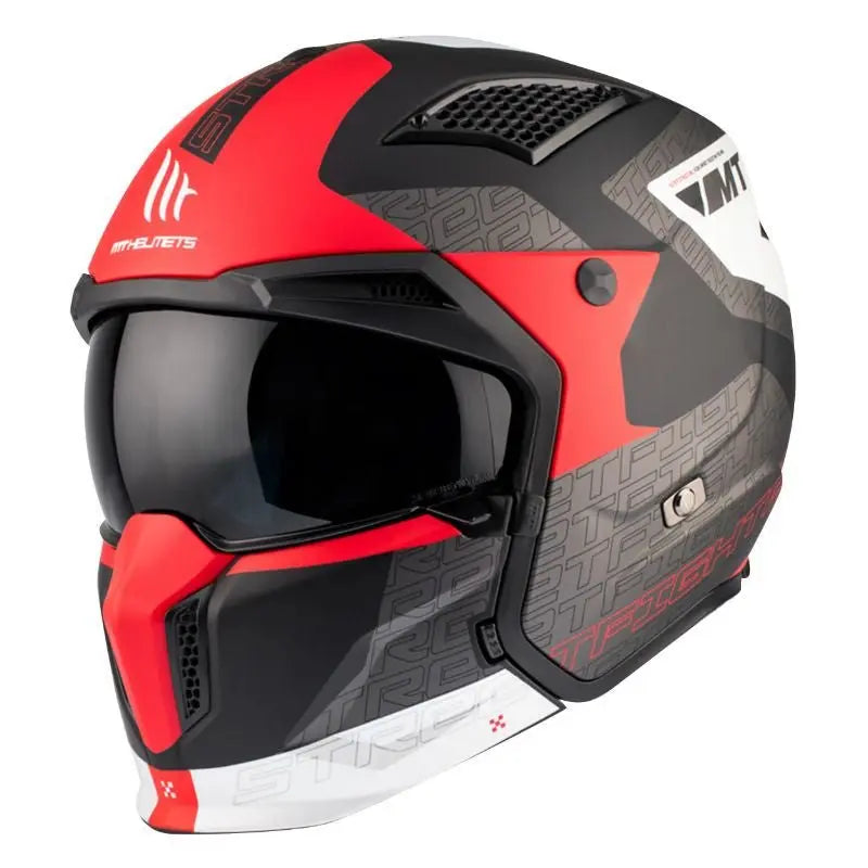 Casque Streetfighter SV – MT Helmets GRIS/ROUGE MAT