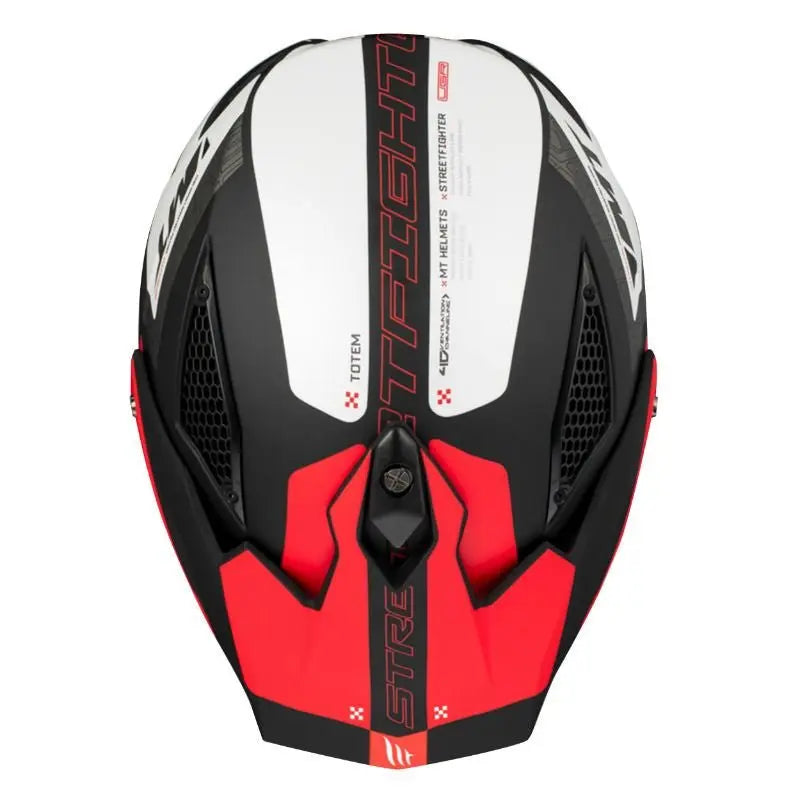 Casque Streetfighter SV – MT Helmets GRIS/ROUGE MAT