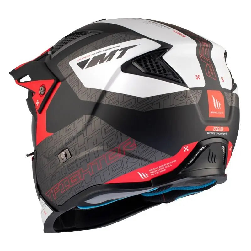 Casque Streetfighter SV – MT Helmets GRIS/ROUGE MAT