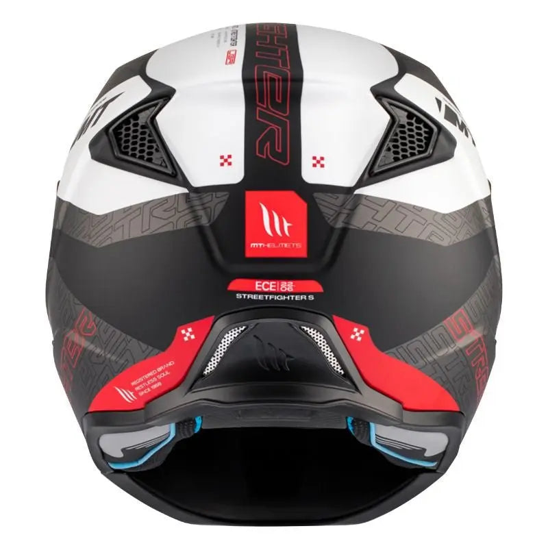 Casque Streetfighter SV – MT Helmets GRIS/ROUGE MAT