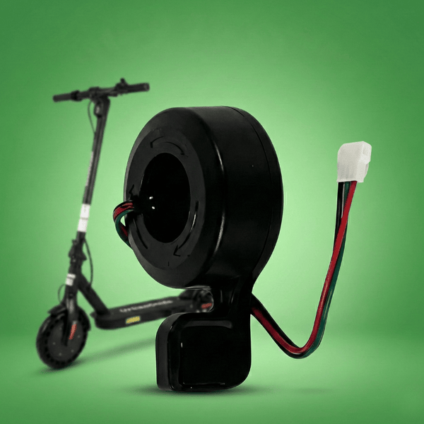 Accélérateur Urban Glide 100S/XS monté sur guidon de trottinette - Vue d'ensemble en situation d'utilisation