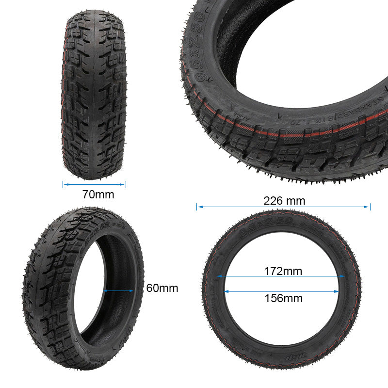 Pneu tubeless tout-terrain 9,5x2,50 vue de profil gauche eWheel
