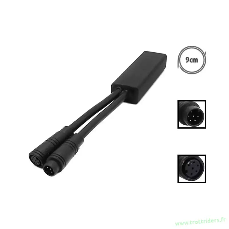 Câble Y-splitter noir avec deux connecteurs circulaires pour pièces détachées trottinette électrique