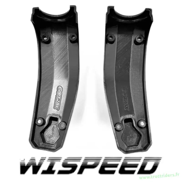 Deux composants en plastique courbés noirs pour le Cache Fourche Wispeed T850 de trottinette électrique Wispeed