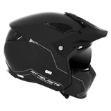 Casque Streetfighter noir mat avec support caméra, design noir mat pour moto