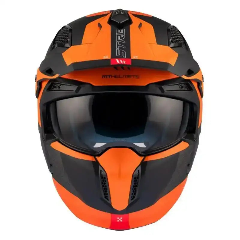 Casque Streetfighter Orange et Noir Confort Premium avec technologie HIRP pour sécurité