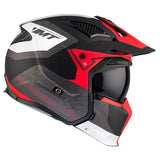 Casque streetfighter noir, rouge et blanc avec support caméra pour une fusion parfaite
