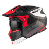 Casque Streetfighter Rouge Noir Blanc avec support caméra, fusion parfaite pour la moto