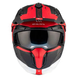 Casque streetfighter rouge noir blanc avec support caméra pour une fusion parfaite