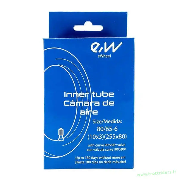 Chambre à air 80/65-6 avec valve coudée pour trottinette électrique, boîte bleue
