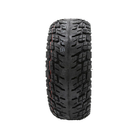 Détail sculpture bloc pneu tubeless off-road eWheel 90/55-7 vue frontale, crampons profonds