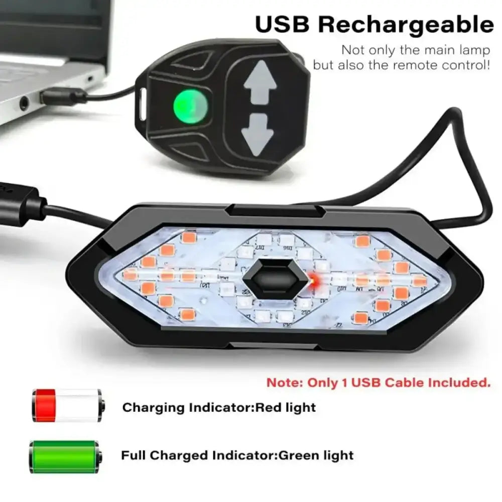 Feu arrière LED clignotant pour trottinette électrique avec rechargeable et télécommande