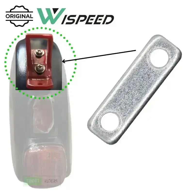 Plaque de fixation en métal argenté pour trottinette Wispeed T855 avec fixation crochet garde boue
