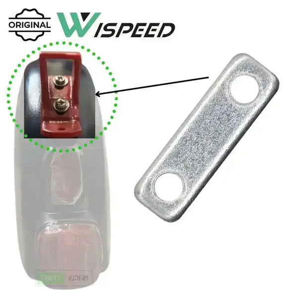 Plaque de fixation en métal argenté pour trottinette Wispeed T855 avec fixation crochet garde boue