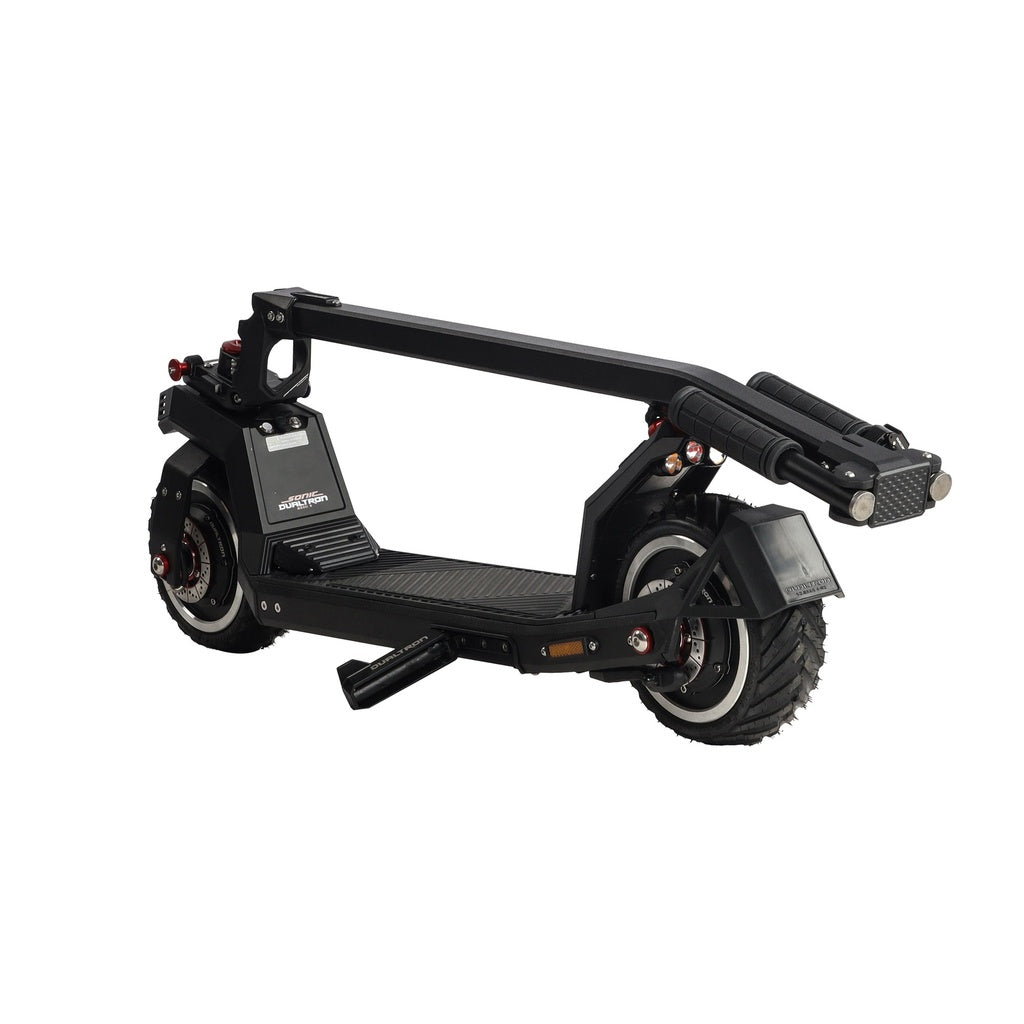 Dualtron Sonic Pro pliée — colonne et guidon rabattus pour le transport