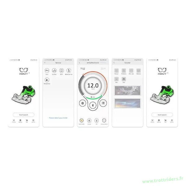 Interface mobile de l’écran central Kit Controleur 36V XBOT avec Ecran