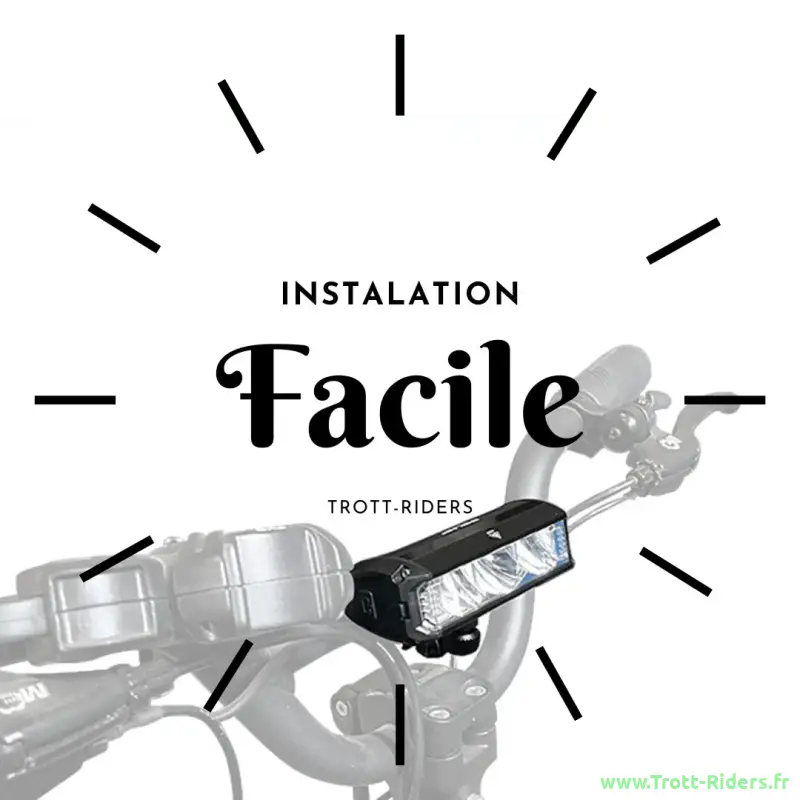 Lampe phare puissante avec fonction powerbank et installation facile pour scooter