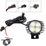 Phare LED avec klaxon 12-72V, éclairage pour trottinette électrique avec câblage